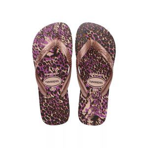 Havaianas Women's US 6 Slim Flip Flop Top Animals Print Flat Cheetah